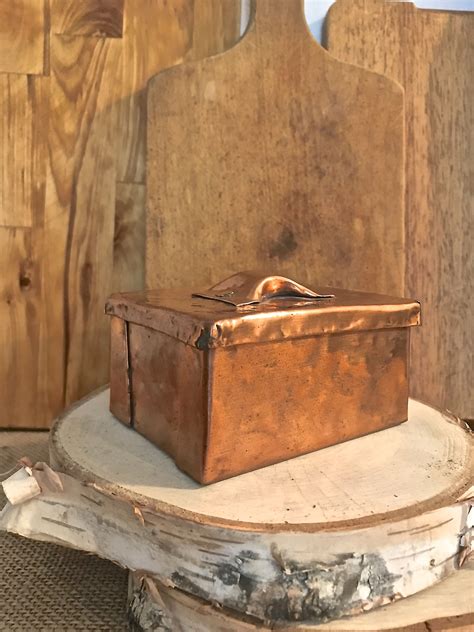 copper metal box|copper box with lid.